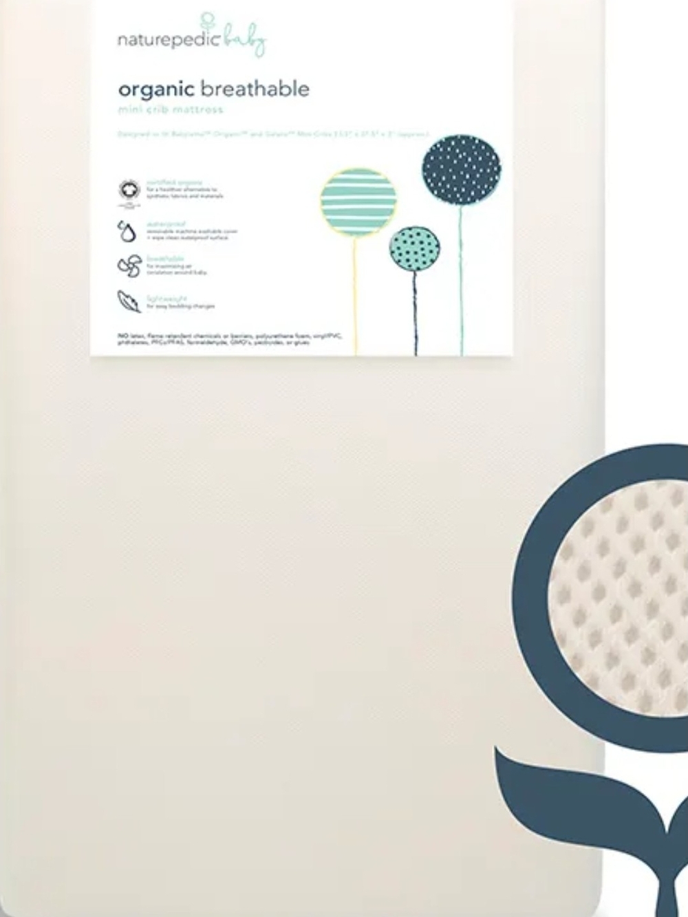 Naturepedic organic breathable mini crib mattress & Cover